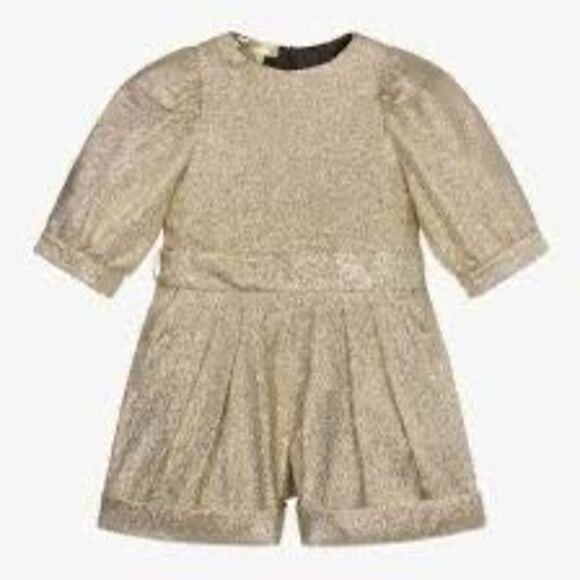 NWT Stella McCartney gold glittery jumpsuit Size 4 - Picture 1 of 5